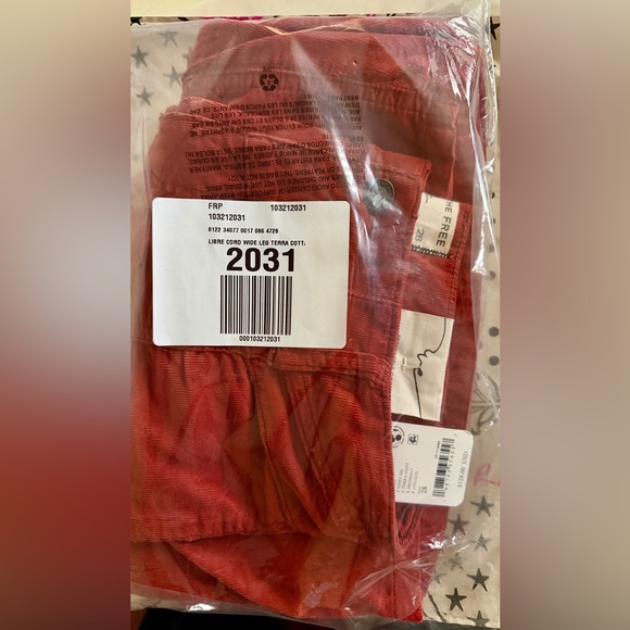 Free People Libre Cord Wide-Leg Pants Chili Oil 28 - Picture 5 of 9